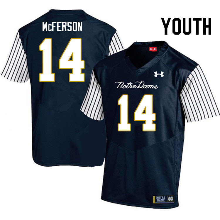 Youth #14 Bryce McFerson Notre Dame Fighting Irish College Football Jerseys Stitched-Alternate - Click Image to Close